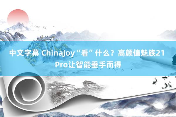 中文字幕 ChinaJoy“看”什么？高颜值魅族21 Pro让智能垂手而得