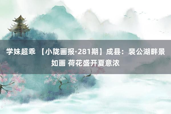 学妹超乖 【小陇画报·281期】成县：裴公湖畔景如画 荷花盛开夏意浓