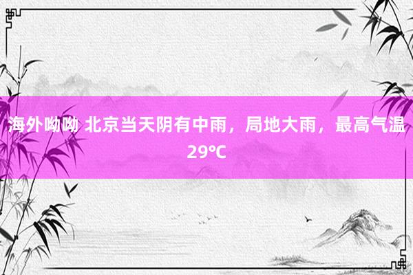 海外呦呦 北京当天阴有中雨，局地大雨，最高气温29℃