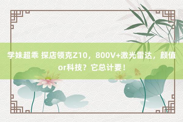 学妹超乖 探店领克Z10，800V+激光雷达，<a href=