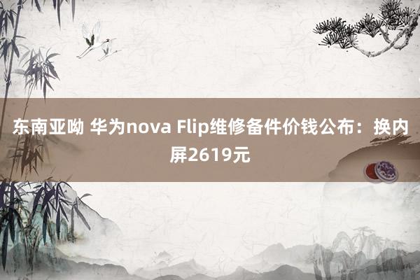 东南亚呦 华为nova Flip维修备件价钱公布：换内屏2619元