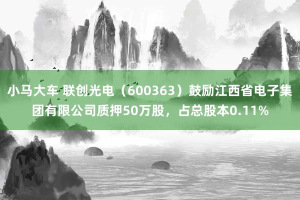 小马大车 联创光电（600363）鼓励江西省电子集团有限公司质押50万股，占总股本0.11%