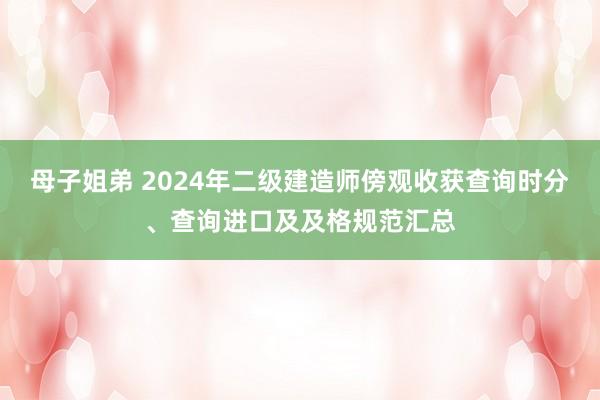 母子姐弟 2024年二级建造师傍观收获查询时分、查询进口及及格规范汇总