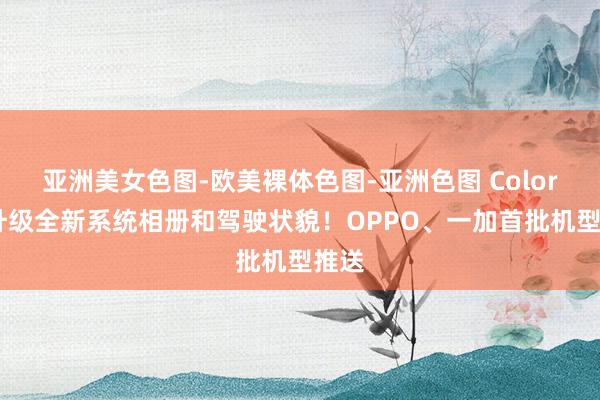 亚洲美女色图-欧美裸体色图-亚洲色图 ColorOS升级全新系统相册和驾驶状貌！OPPO、一加首批机型推送