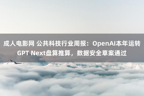 成人电影网 公共科技行业周报：OpenAI本年运转GPT Next盘算推算，数据安全草案通过